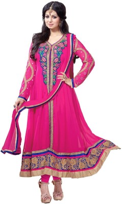 JMD TRADERS GEORGETTE Anarkali Dress Materials, Feature : EMBRODERY