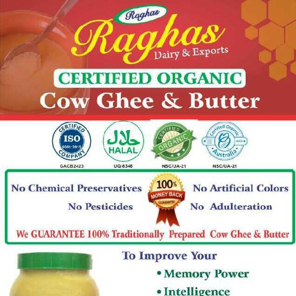 Pure Cow Organic Ghee, Packaging Type : 200 ml, 500kg, 1 kg, 5 kgs, 10 kgs, 15 kgs