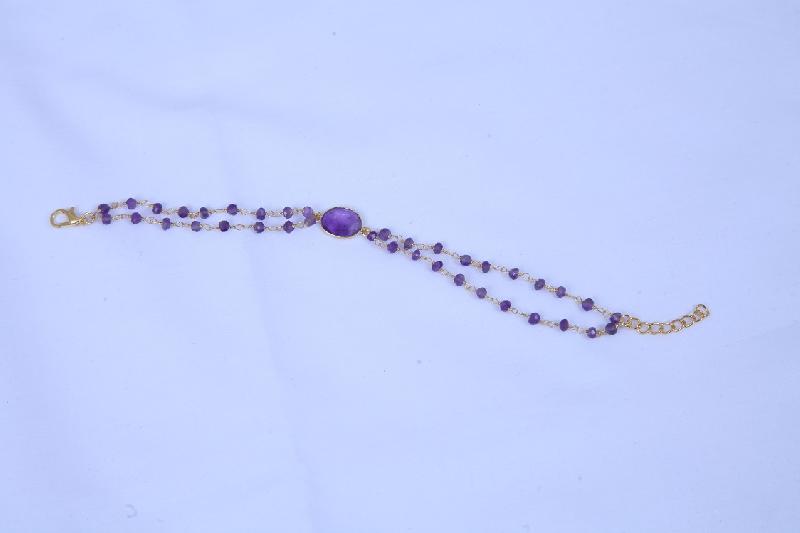 Amethyst Beaded Bracelet, Gender : female