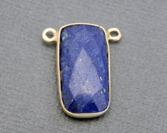 Silver Plated Lapis Lazuli Gemstone Connectors, for Jewellery, Feature : Light Weight