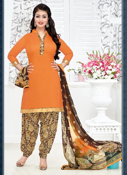 Ladies Flavour Presents Orange Patiala Salwar Suit