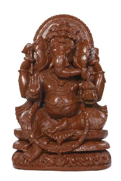 Craft Industries Resin Fiber Brown Ganesha Statue