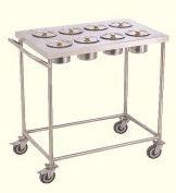Polished Stainless Steel Commercial Masala Trolley, Color : Silver