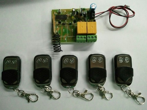 RF 2 Relay PCB With 5 Remotes