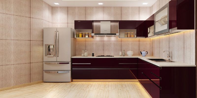 L shaped modular kitchen