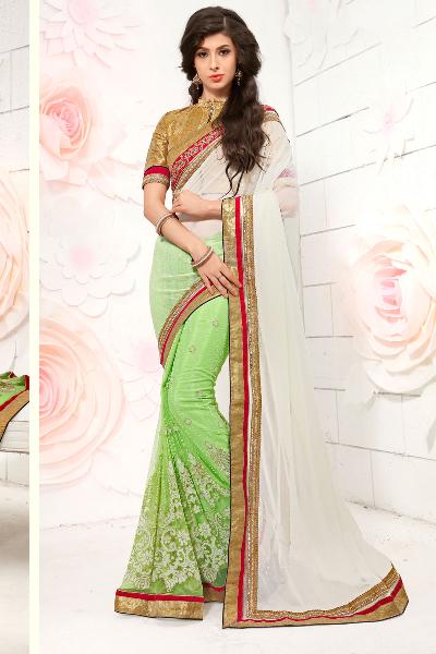 Exquisite Light green colorParty wear saree