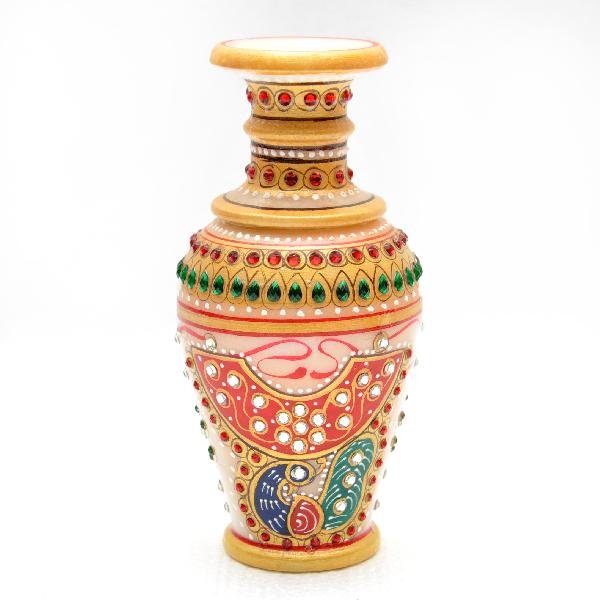 Polished MARBAL Kamakshi Marble Flower Vase, for Home Decor, Hotel ...