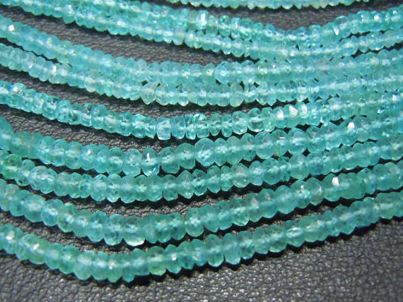 Water Aqua Apatite Faceted Rondelle Beads Truly Natural