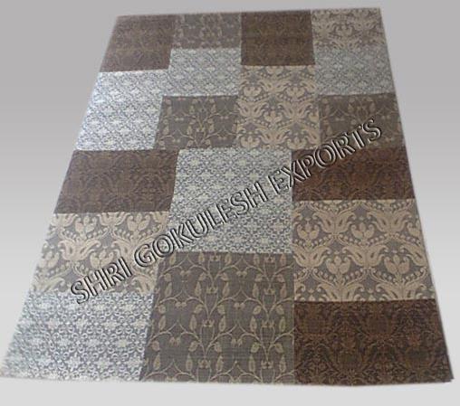 Chenille Patch Work Carpets, for Home, Living Room, Office use, Outdoor, Indoor, Picnic, Floor Covering