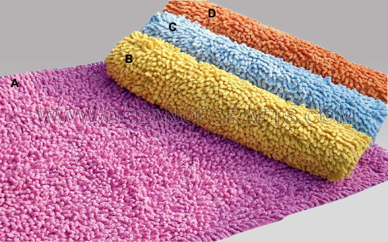 SGE Chenille Shaggy Carpet, Technique : Handloom / Handwoven