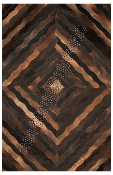 SGE Leather Patchwork Rug, Pattern : Geometrical