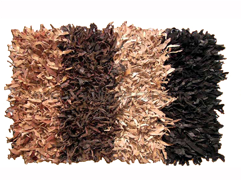 SGE leather shag rugs
