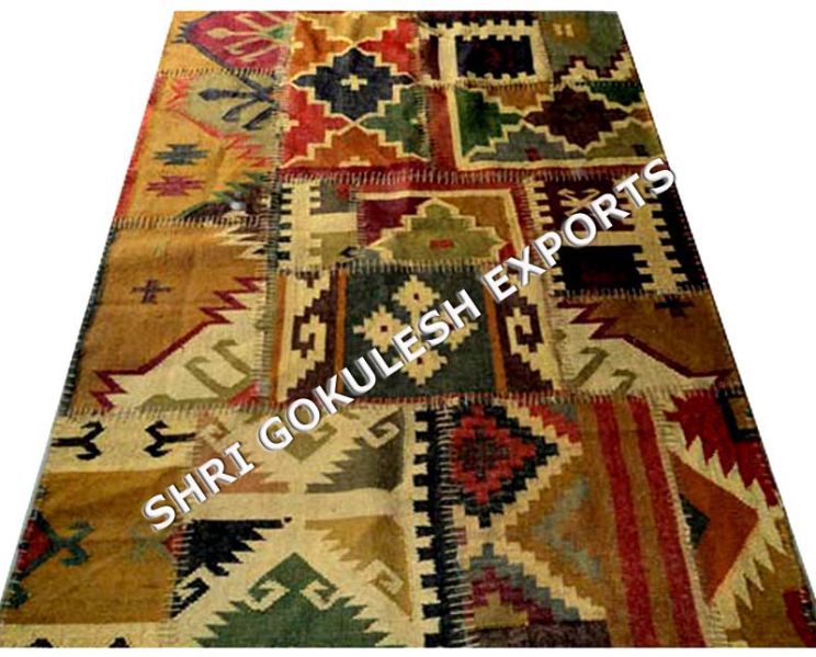 SGE Patchwork kilim Carpet, for Home, Living Room, Indoor, Outdoor
