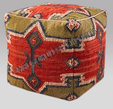 Wool Kilim Ottoman