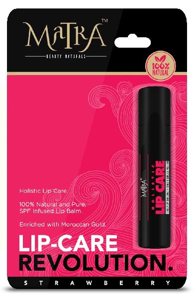 Strawberry Natural Lip Balm, Color : Pink