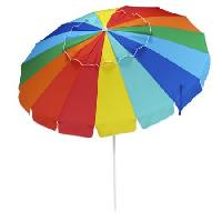 Multicolor Nylon Beach Umbrella, for Protection From Sunlight, Handle Material : Iron
