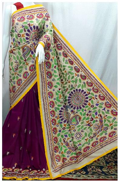 Silk Saree, Technics : Kantha