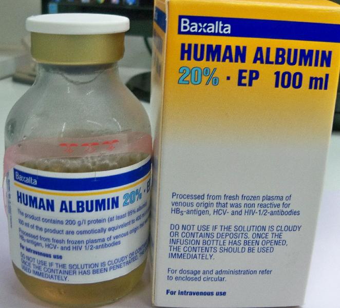 Pharmaceutical injectablesHuman Albumin 20 EP 100 ml