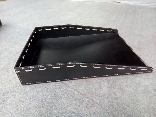 leather paper holder tray