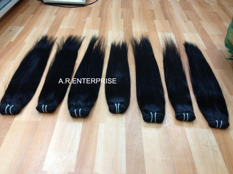 A.R.Enterprise Straight Weft Hair, Color : Natural
