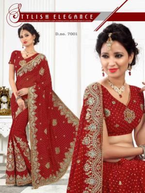 Heavy work bandhani clearance saree