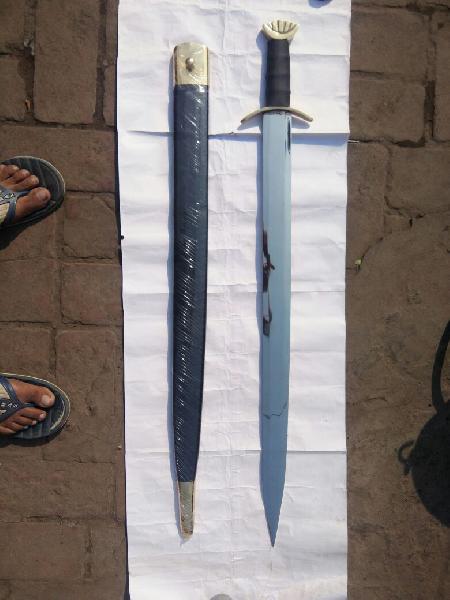 Iron. Leather Viking Sword, Size : 36 inches