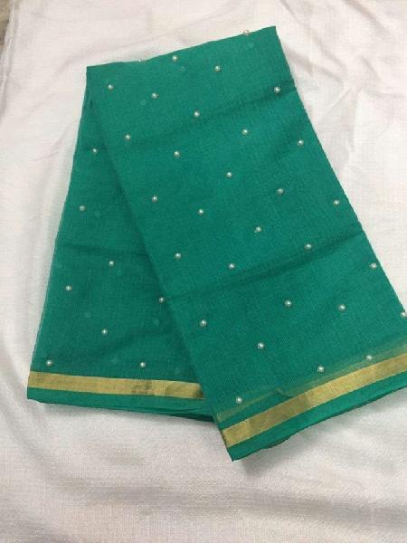 kota cotton sarees with pearls work(KCSPW5)