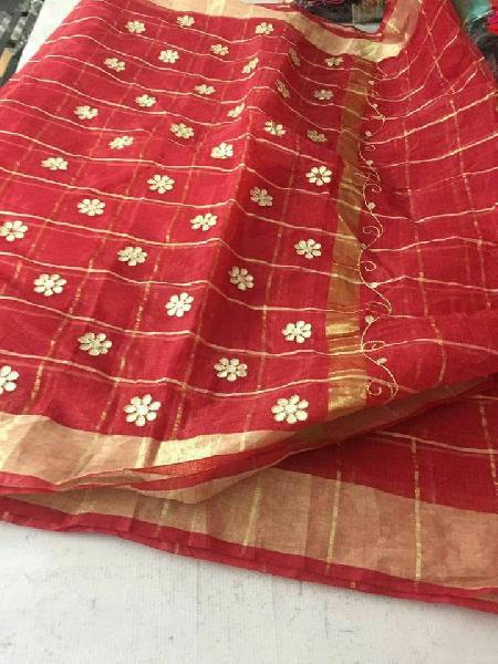 kota cotton sarees with zari checks(KCSZCS4)