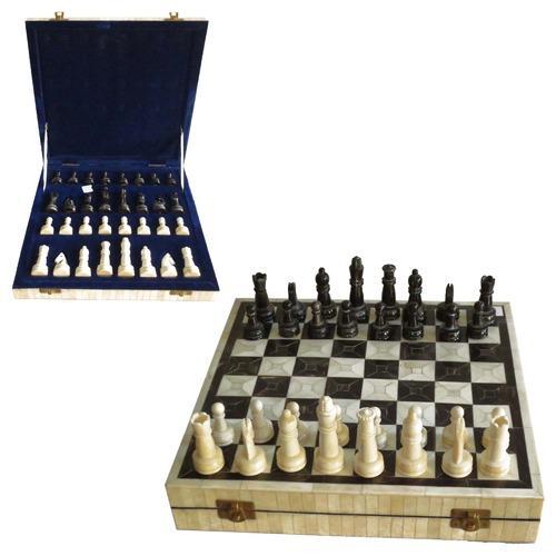 Bone and Horn Chess Set