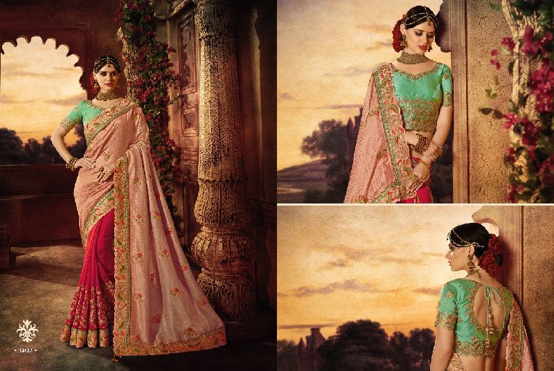 Double Colour Heavy Work Saree at Rs 5,355 / Piece in Mumbai