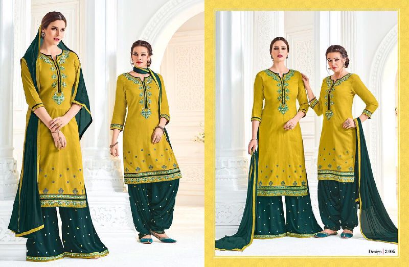 Embroidery Work Patiala Suit, Age Group : Adult