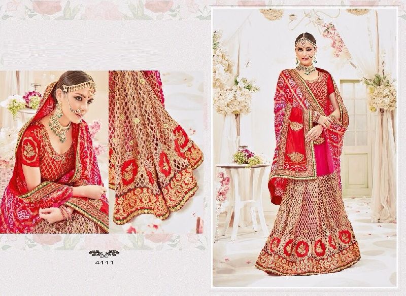 ROYAL BANDHEJ - Georgette fabric printed bandhej with embroidery work  wedding special sarees - Salwar Kameez Wholesaler | Kurtis Wholesaler |  Sarees