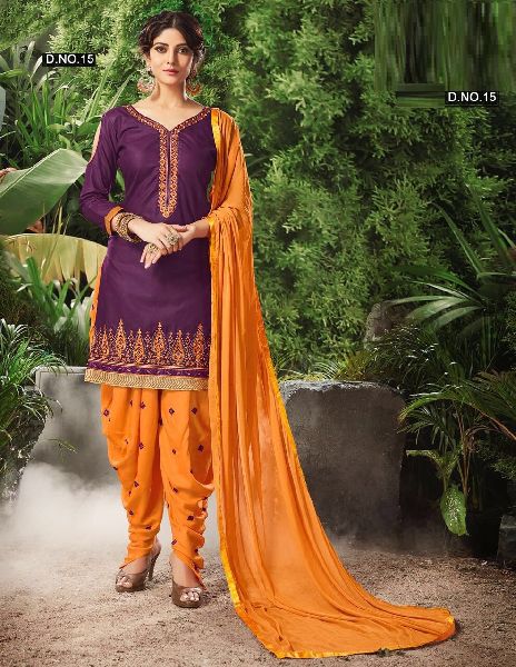 Hot Designer Cotton Patiyala Suit, Gender : Women