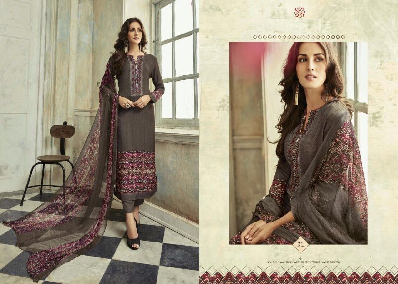 Pashmina Designer Printed Salwar Suit, Style : Casual Wear