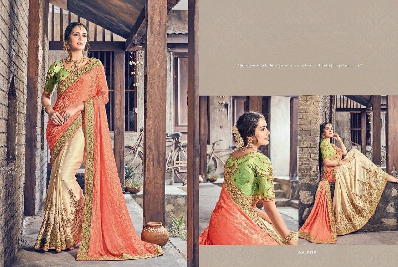 Shiny Silk Designer Work Saree