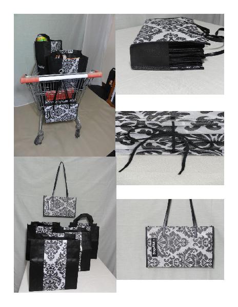Bag Holder & 4 Matching Shopping Bags Organiser printed nonwoven