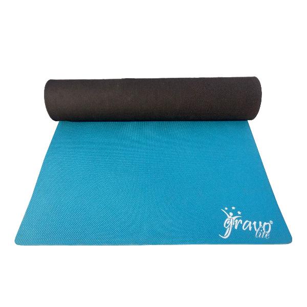 Dual Color Cyan Yoga Mat for Fitness, Gym, Meditation  Exercise