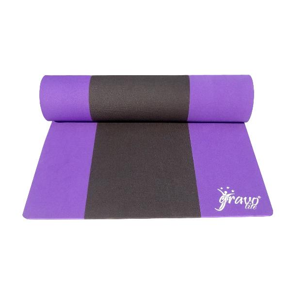 Triple Color Purple Mat for Fitness, Gym, Meditation & Exercise