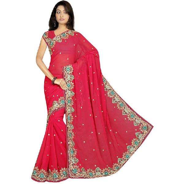 Embroidered Sarees, Occasion : Party Wear