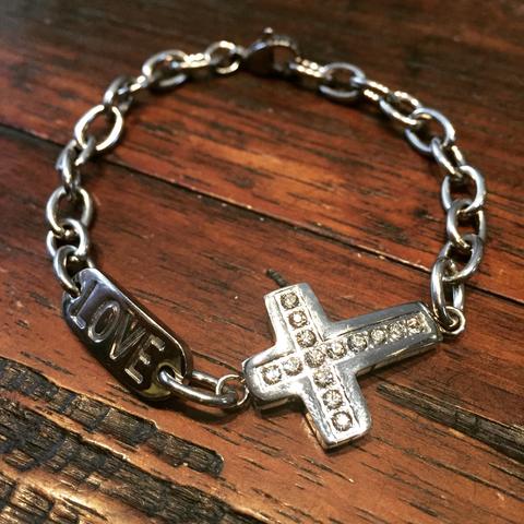 Chain link Cross Love Bracelets