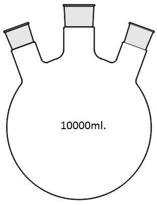 Flask Round Bottom (Three Neck) 10000ml.