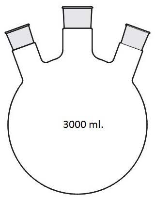 Flask Round Bottom (Three Neck) 3000 ml.