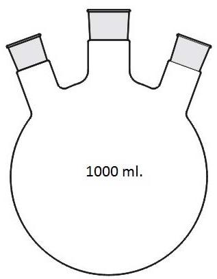 Flask Round Bottom with (three neck) 1000ml.