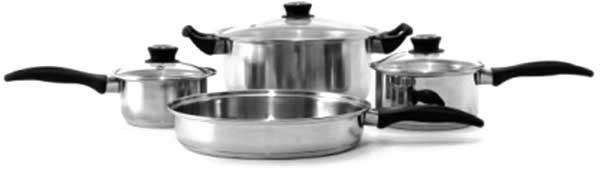 7 Pcs. Stainless Steel Cookware Set