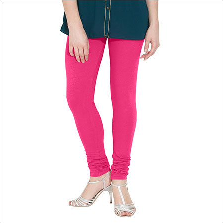 Pink Cotton Lycra Leggings