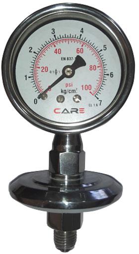 Compact Sealed Pressure Gauge, for Chemical Petrochemical, Plastic paper, Pharmaceutical, Water treatment.