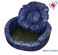 DOG EEZ SCRIBBLE Round Lounger Dog Bed - Large