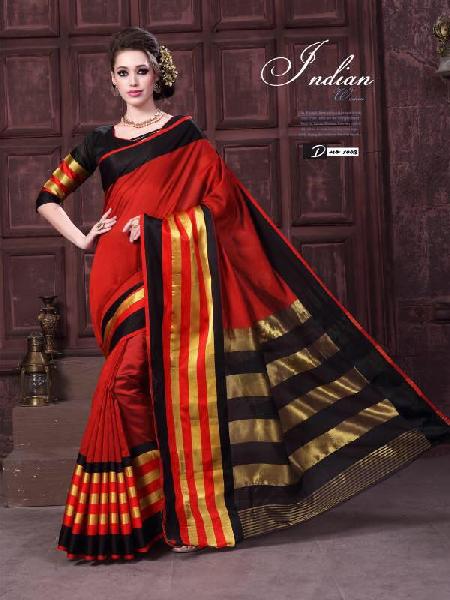 Fabric - Cotton silk saree with fancy blouse