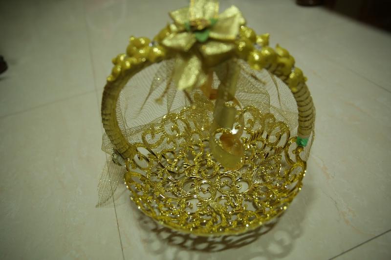 Golden Handmade Gift Basket