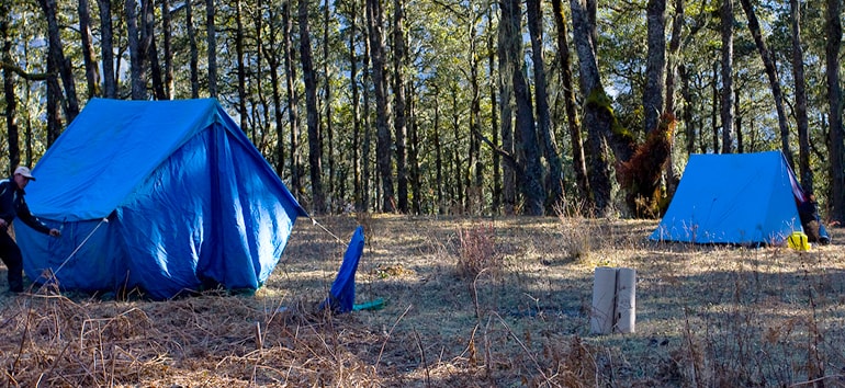 Blue Tarpaulin Tent
